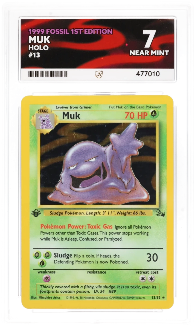 ACE 7 Muk - Fossil 1999 - 13/62 - Holo - 1st Edition