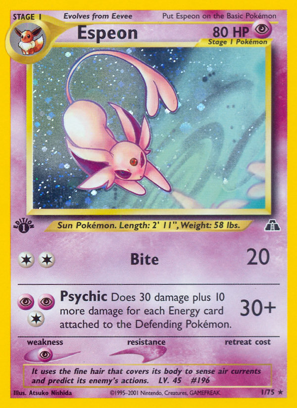 Espeon - Neo Discovery (N2) 1/75 - 1st Edition (DAMAGED)
