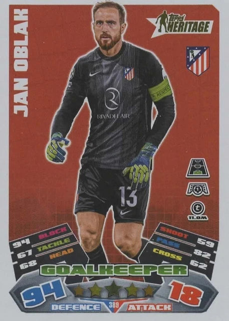 Jan Oblak - Topps Match Attax 2025/26 Heritage 389