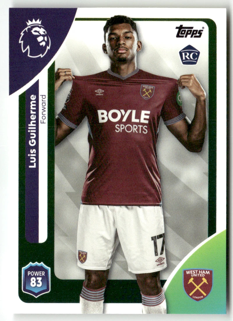 Luis Guilherme Base Rookie  - Topps Premier League 2025/26